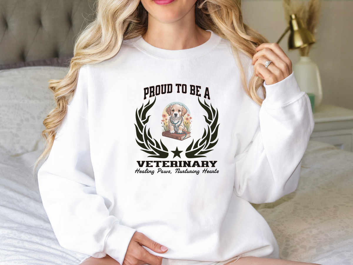 Proud to Be a Veterinary Sweatshirt – Unisex Vet Tech & Animal Care Crewneck