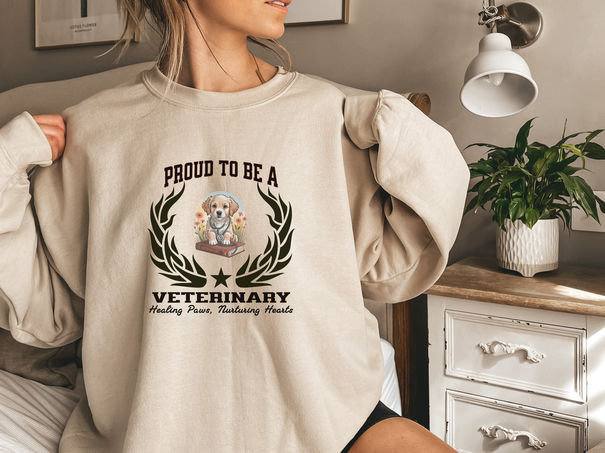 Proud to Be a Veterinary Sweatshirt – Unisex Vet Tech & Animal Care Crewneck