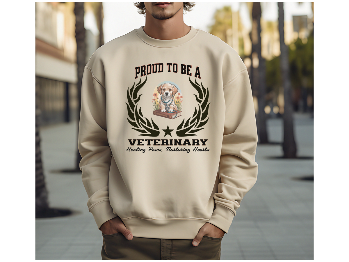 Proud to Be a Veterinary Sweatshirt – Unisex Vet Tech & Animal Care Crewneck