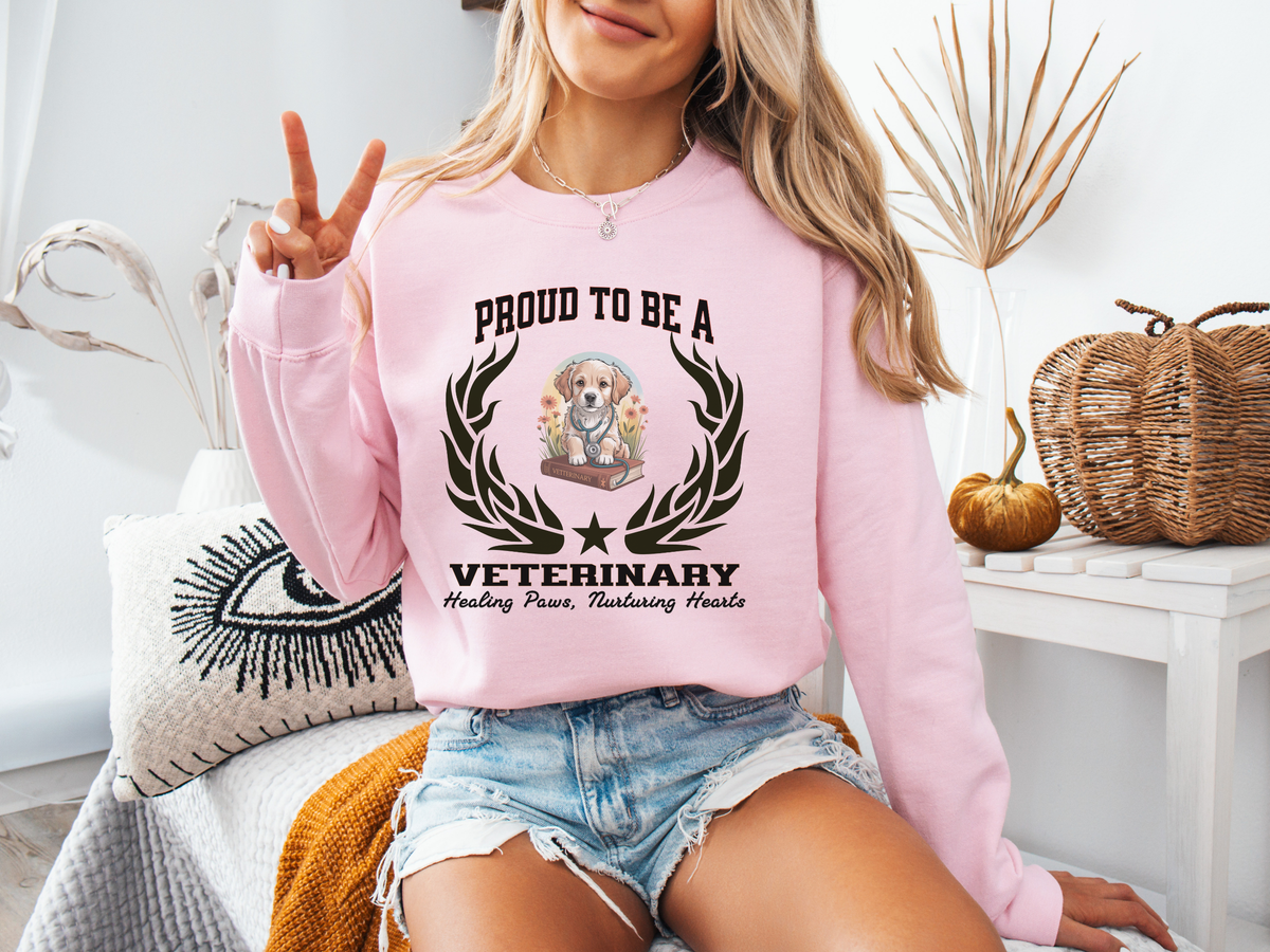 Proud to Be a Veterinary Sweatshirt – Unisex Vet Tech & Animal Care Crewneck