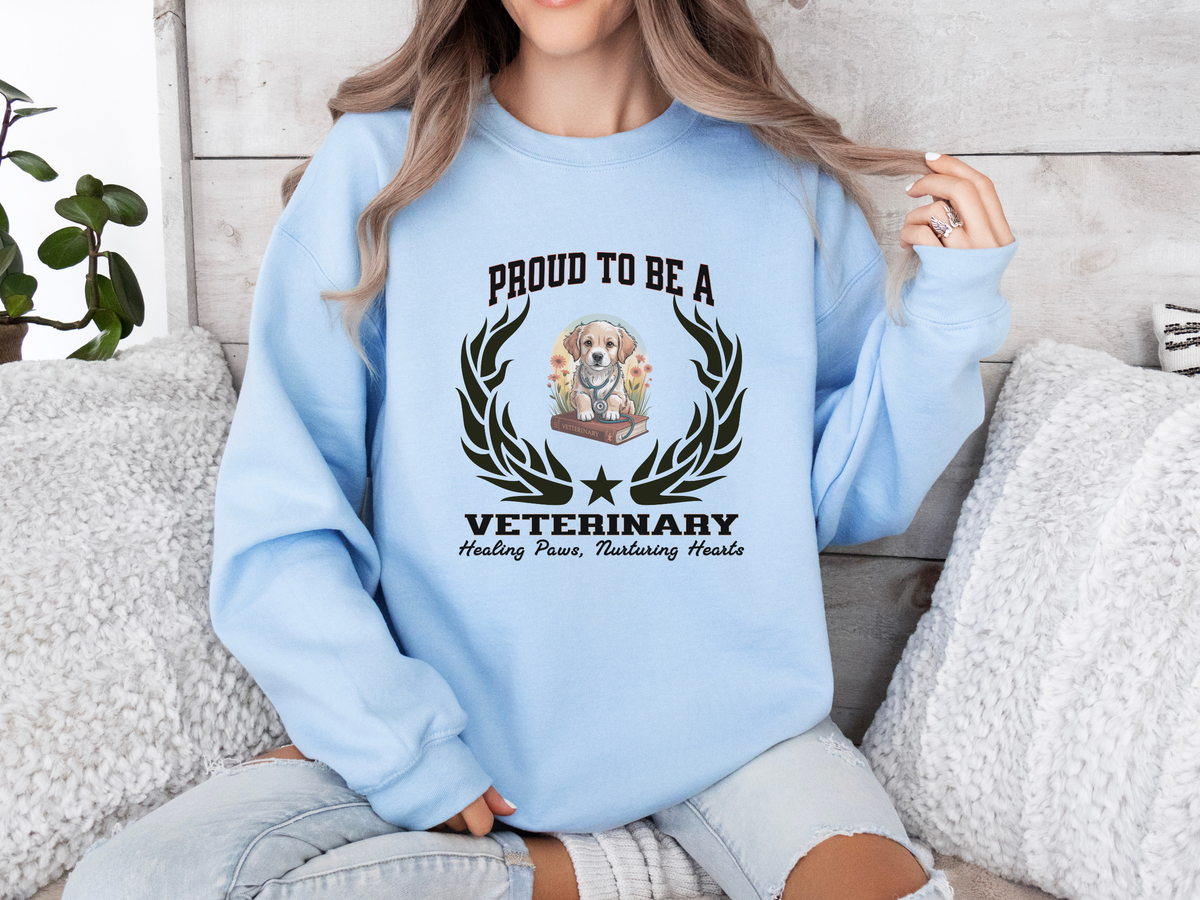 Proud to Be a Veterinary Sweatshirt – Unisex Vet Tech & Animal Care Crewneck