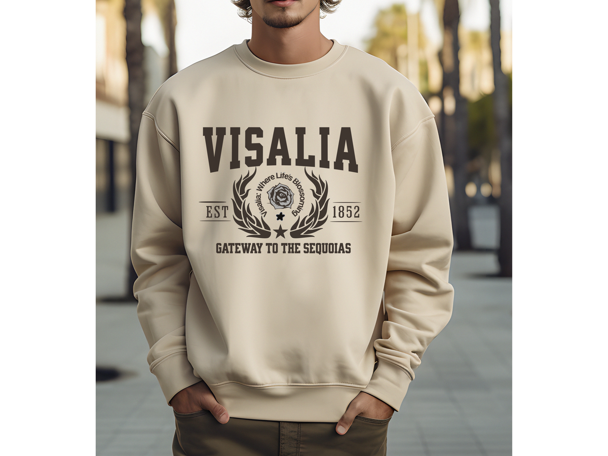Visalia Legacy Unisex Sweatshirt "Gateway to the Sequoias" Vintage California Adventure Style