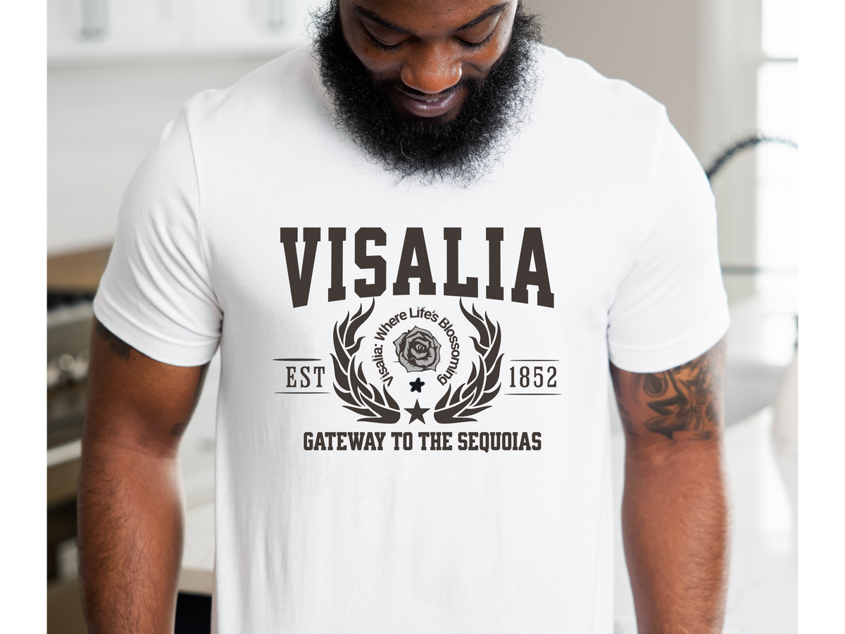 Visalia Legacy T-Shirt – "Gateway to the Sequoias" | Central California Nature-Inspired Unisex Tee