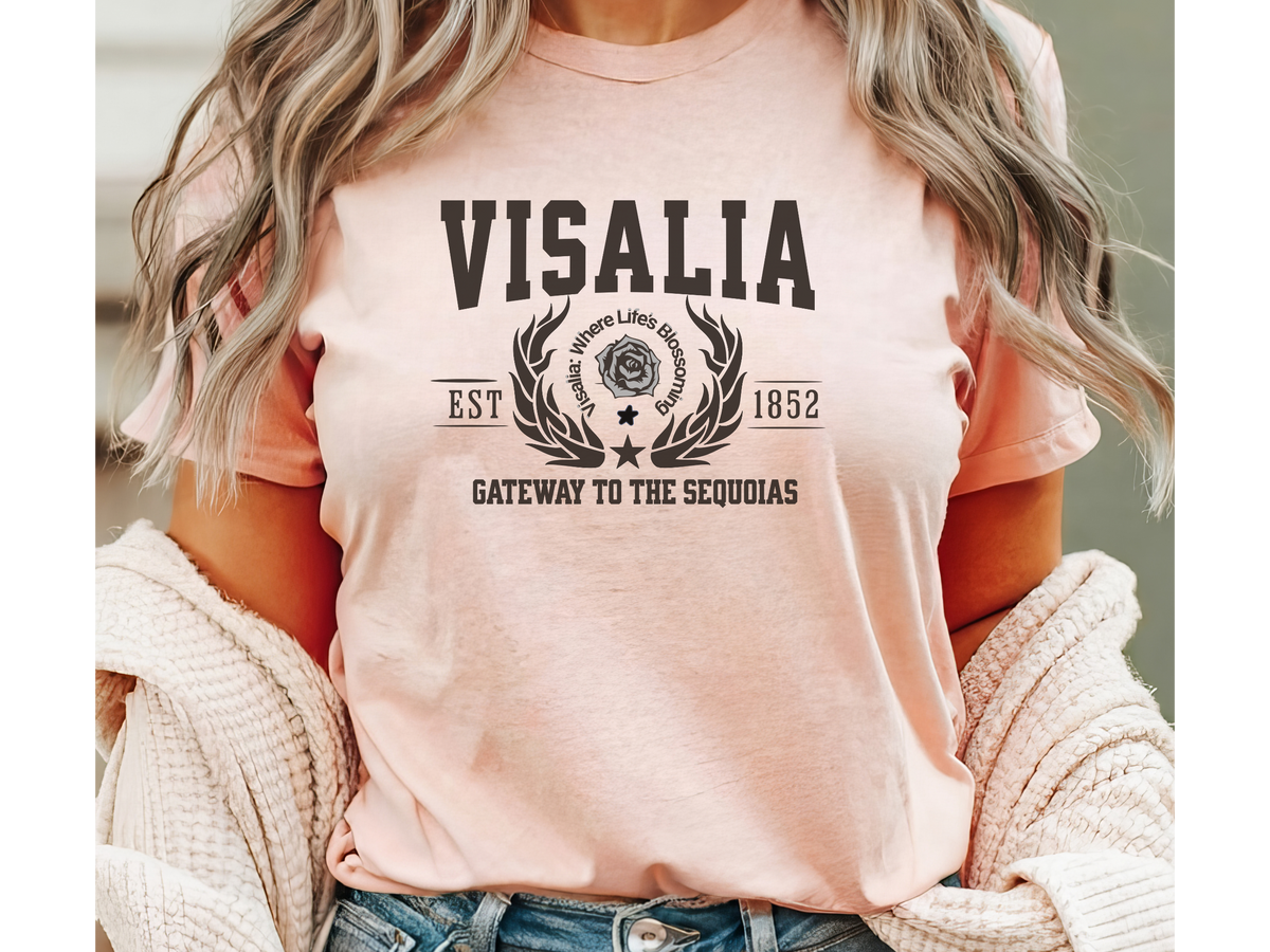 Visalia Legacy T-Shirt – "Gateway to the Sequoias" | Central California Nature-Inspired Unisex Tee