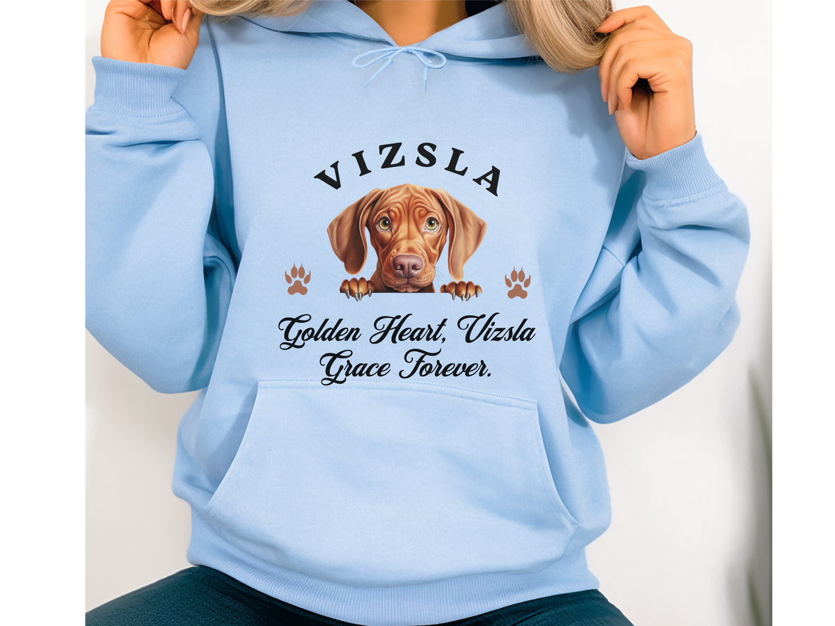 Vizsla Dog Hoodie – "Golden Heart, Vizsla Grace Forever" | Unisex Cozy Hoodie for Elegant Dogs