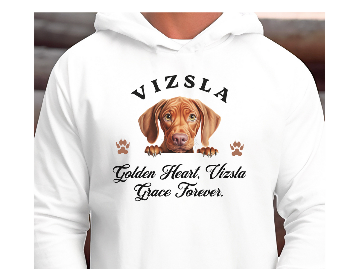 Vizsla Dog Hoodie – "Golden Heart, Vizsla Grace Forever" | Unisex Cozy Hoodie for Elegant Dogs