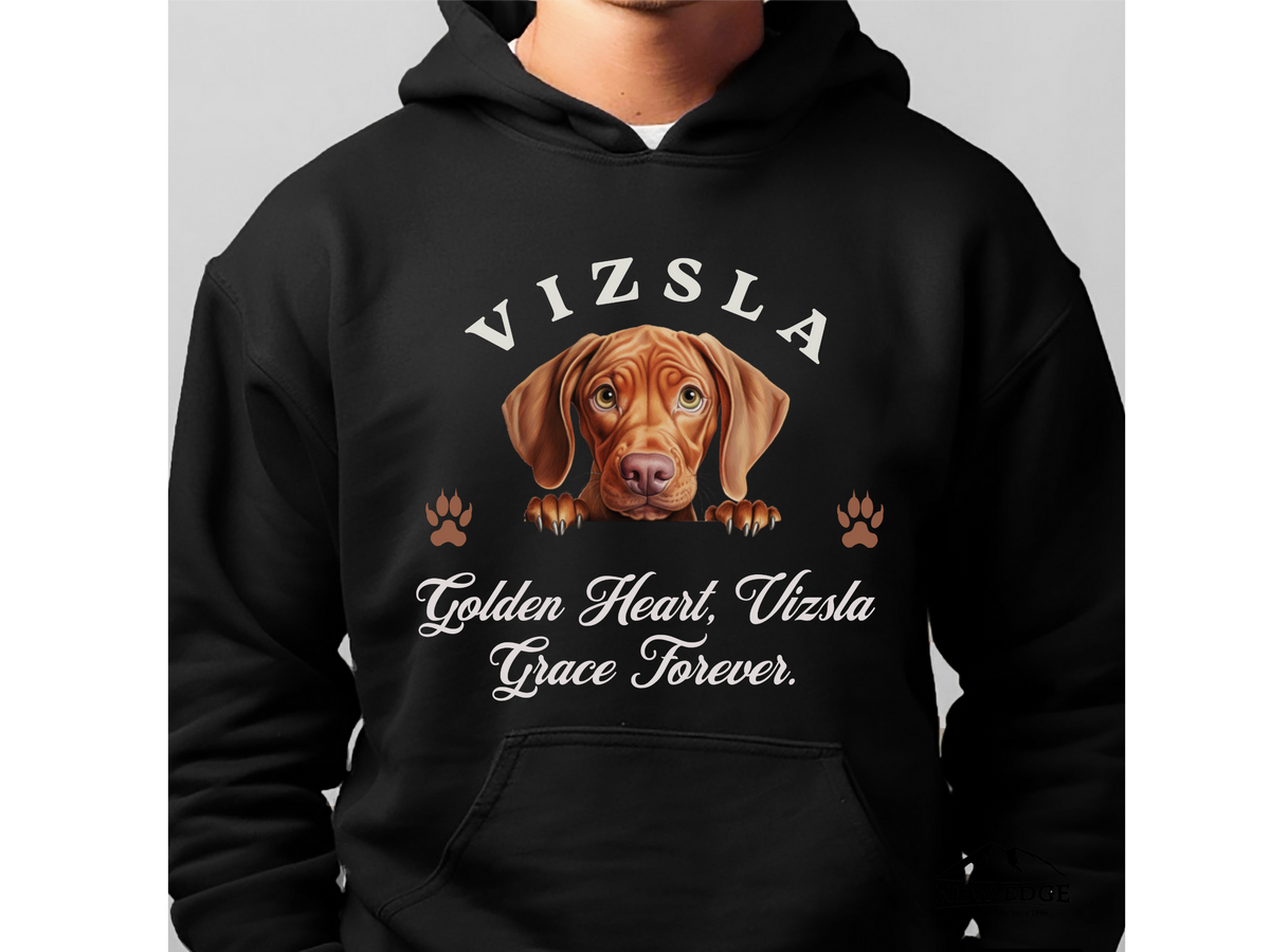 Vizsla Dog Hoodie – "Golden Heart, Vizsla Grace Forever" | Unisex Cozy Hoodie for Elegant Dogs