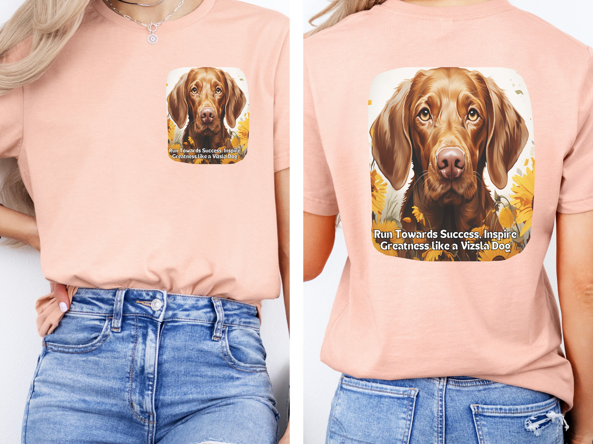 Vizsla Sunflower Tee – 'Run Towards Success' Front & Back Design