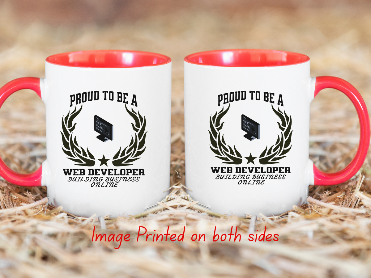 Proud to Be a Web Developer Accent Coffee Mug – “BUILDING BUSINESS ONLINE” – Tech Gift by New Edge Gifts and Novelties