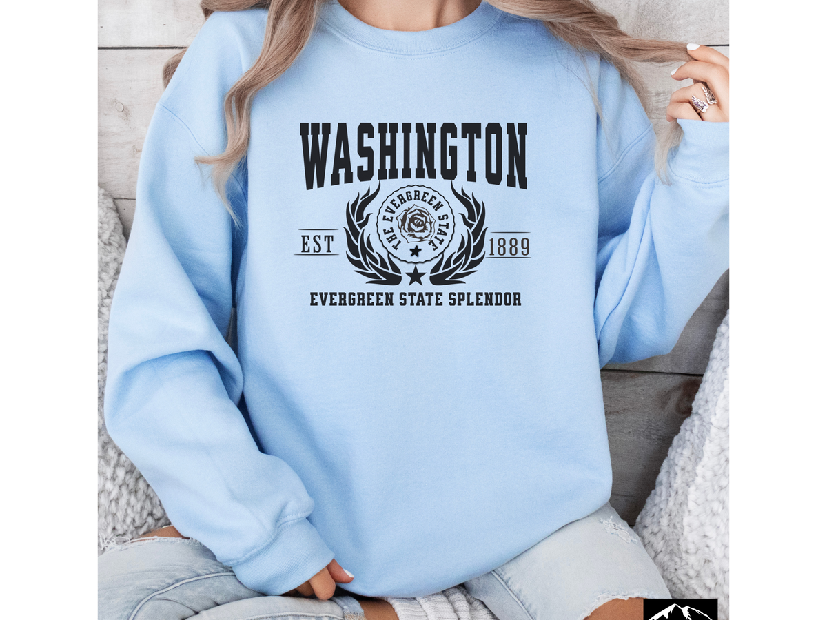 Washington State Legacy Sweatshirt – Evergreen State Splendor | Unisex PNW Nature-Inspired Crewneck