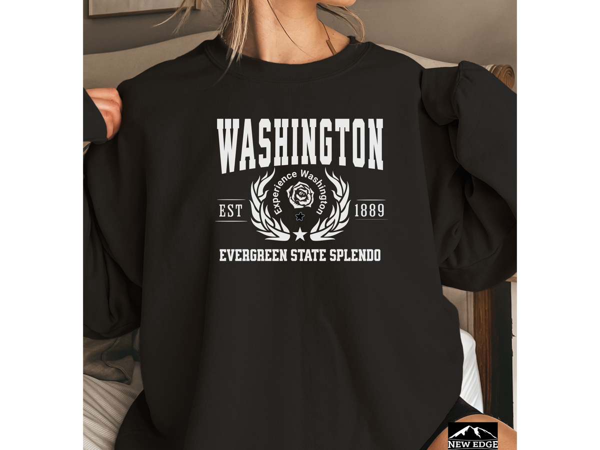 Washington State Legacy Sweatshirt – Evergreen State Splendor | Unisex PNW Nature-Inspired Crewneck