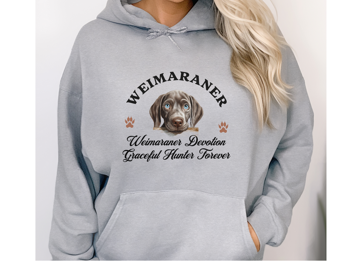 Weimaraner Dog Hoodie – "Weimaraner Devotion, Graceful Hunter Forever" | Stylish Unisex Hoodie for Loyal Companions