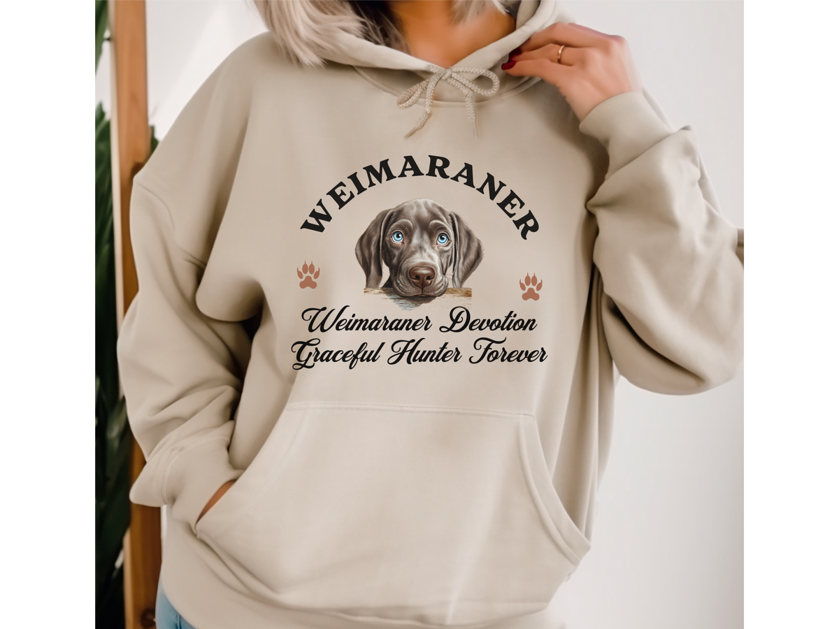 Weimaraner Dog Hoodie – "Weimaraner Devotion, Graceful Hunter Forever" | Stylish Unisex Hoodie for Loyal Companions