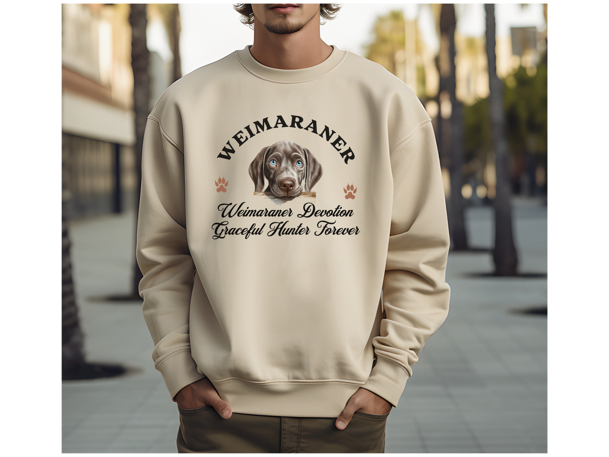 Weimaraner Sweatshirt – Weimaraner Devotion, Graceful Hunter Forever – Unisex Dog Lover Gift