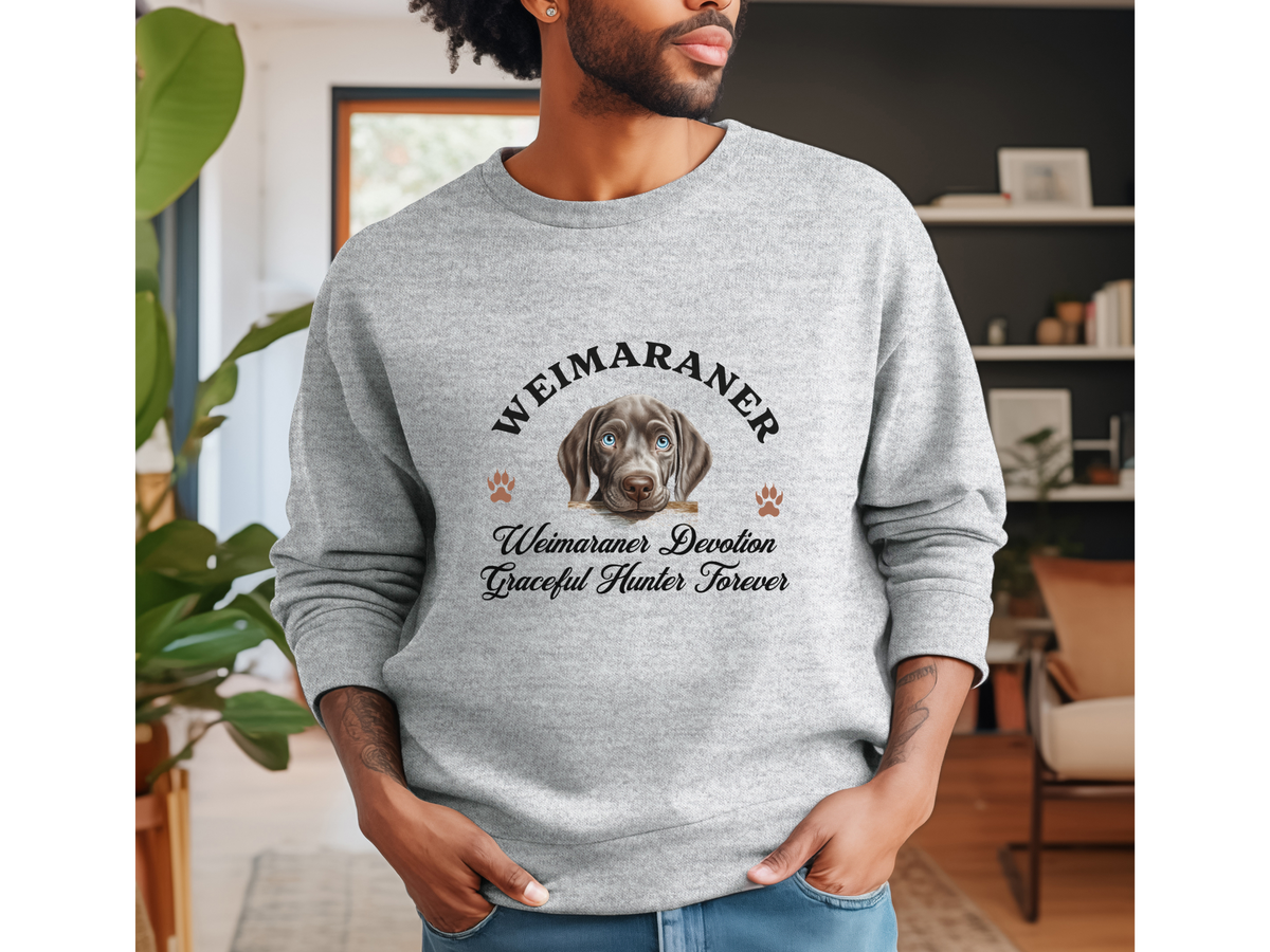 Weimaraner Sweatshirt – Weimaraner Devotion, Graceful Hunter Forever – Unisex Dog Lover Gift