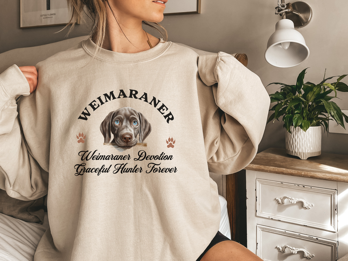 Weimaraner Sweatshirt – Weimaraner Devotion, Graceful Hunter Forever – Unisex Dog Lover Gift