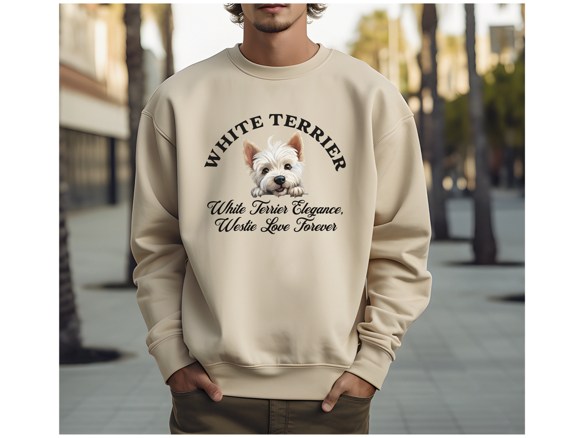 White Terrier Sweatshirt – White Terrier Elegance, Westie Love Forever – Unisex Dog Lover Gift