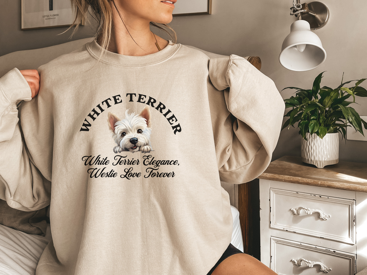 White Terrier Sweatshirt – White Terrier Elegance, Westie Love Forever – Unisex Dog Lover Gift