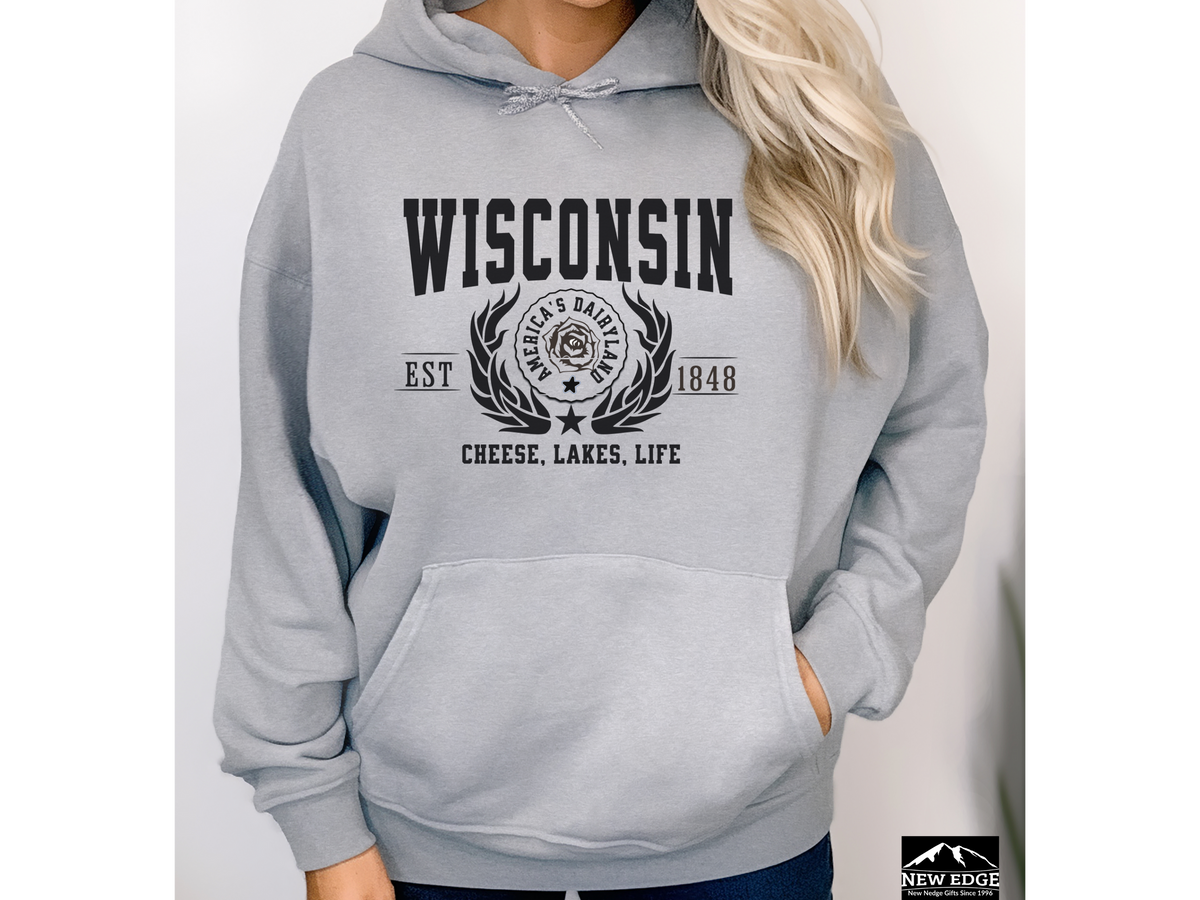 State Legacy Unisex Hoodie – Wisconsin, Cheese, Lakes, Life
