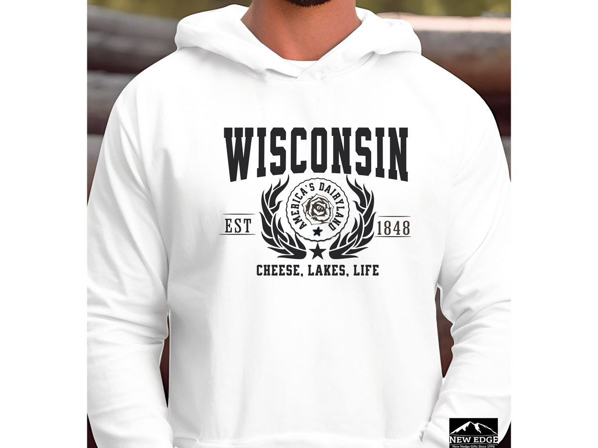 State Legacy Unisex Hoodie – Wisconsin, Cheese, Lakes, Life