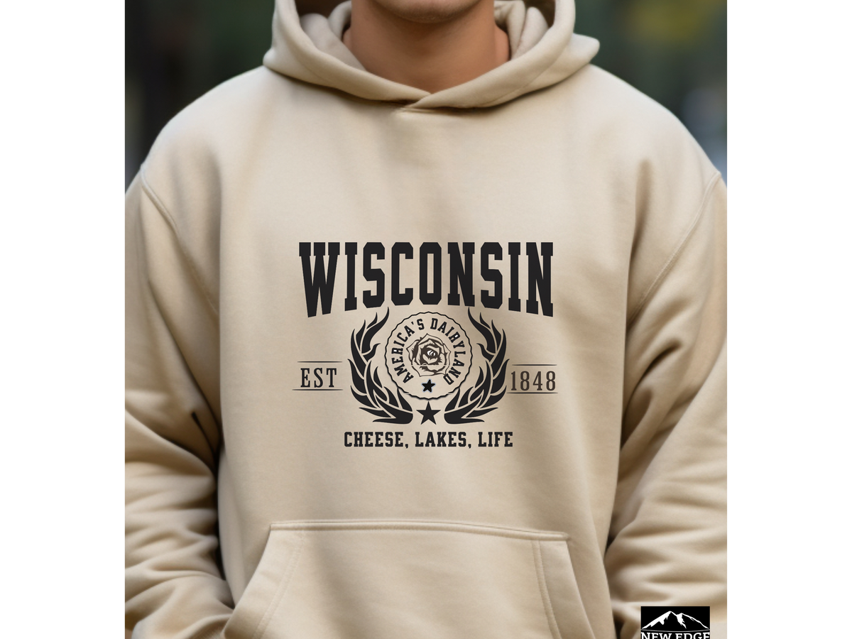 State Legacy Unisex Hoodie – Wisconsin, Cheese, Lakes, Life