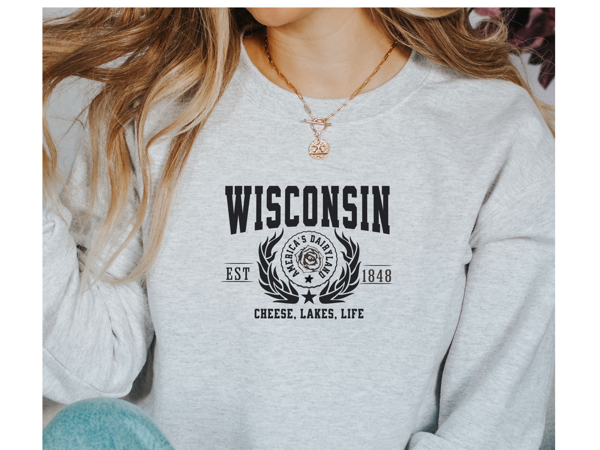 Wisconsin State Legacy Sweatshirt – Cheese, Lakes, Life | Unisex Midwest Comfort Crewneck