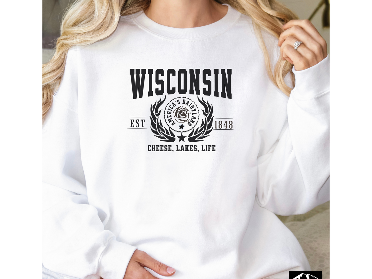 Wisconsin State Legacy Sweatshirt – Cheese, Lakes, Life | Unisex Midwest Comfort Crewneck