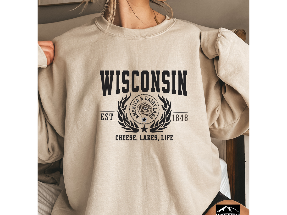 Wisconsin State Legacy Sweatshirt – Cheese, Lakes, Life | Unisex Midwest Comfort Crewneck