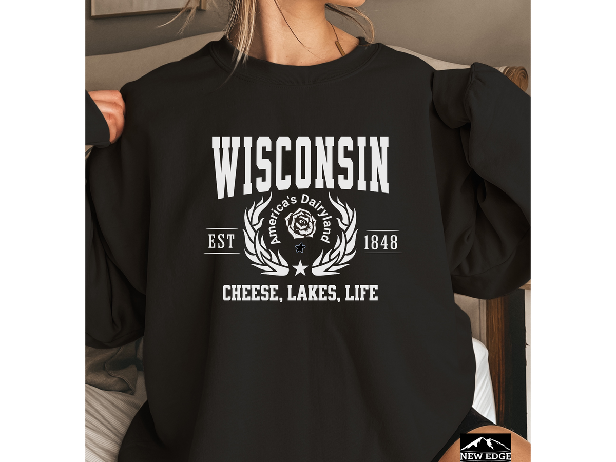Wisconsin State Legacy Sweatshirt – Cheese, Lakes, Life | Unisex Midwest Comfort Crewneck