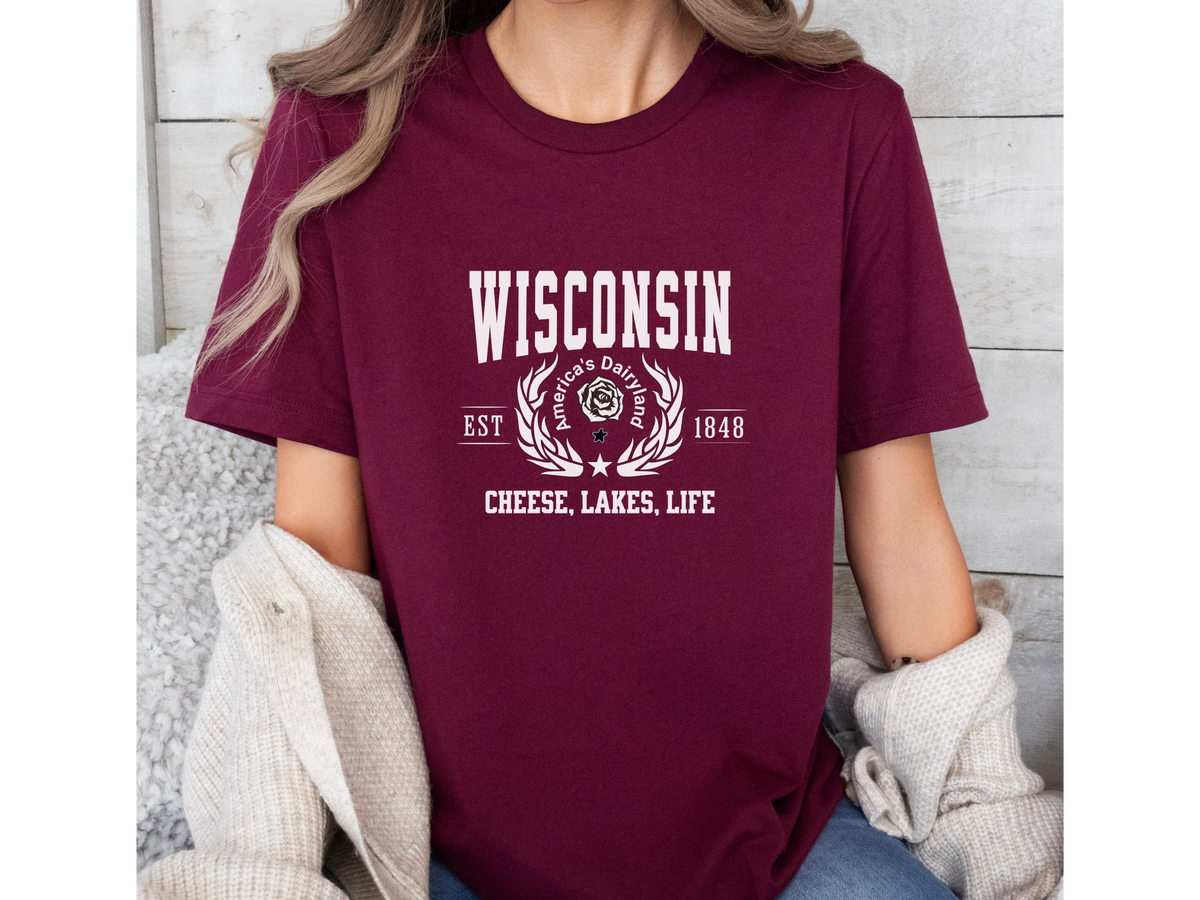 Wisconsin State Legacy T-Shirt – Cheese, Lakes, Life | Unisex Midwest Pride Tee