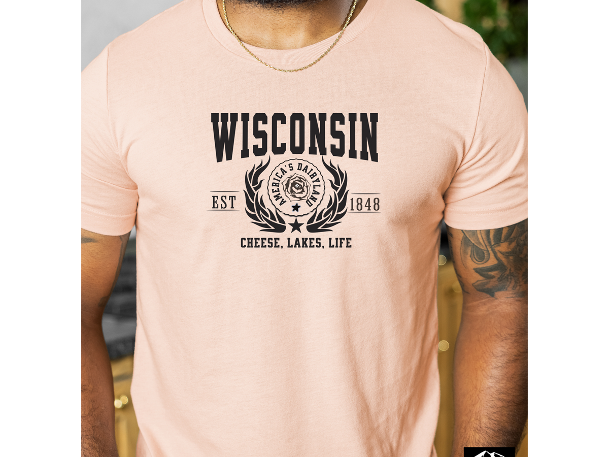 Wisconsin State Legacy T-Shirt – Cheese, Lakes, Life | Unisex Midwest Pride Tee