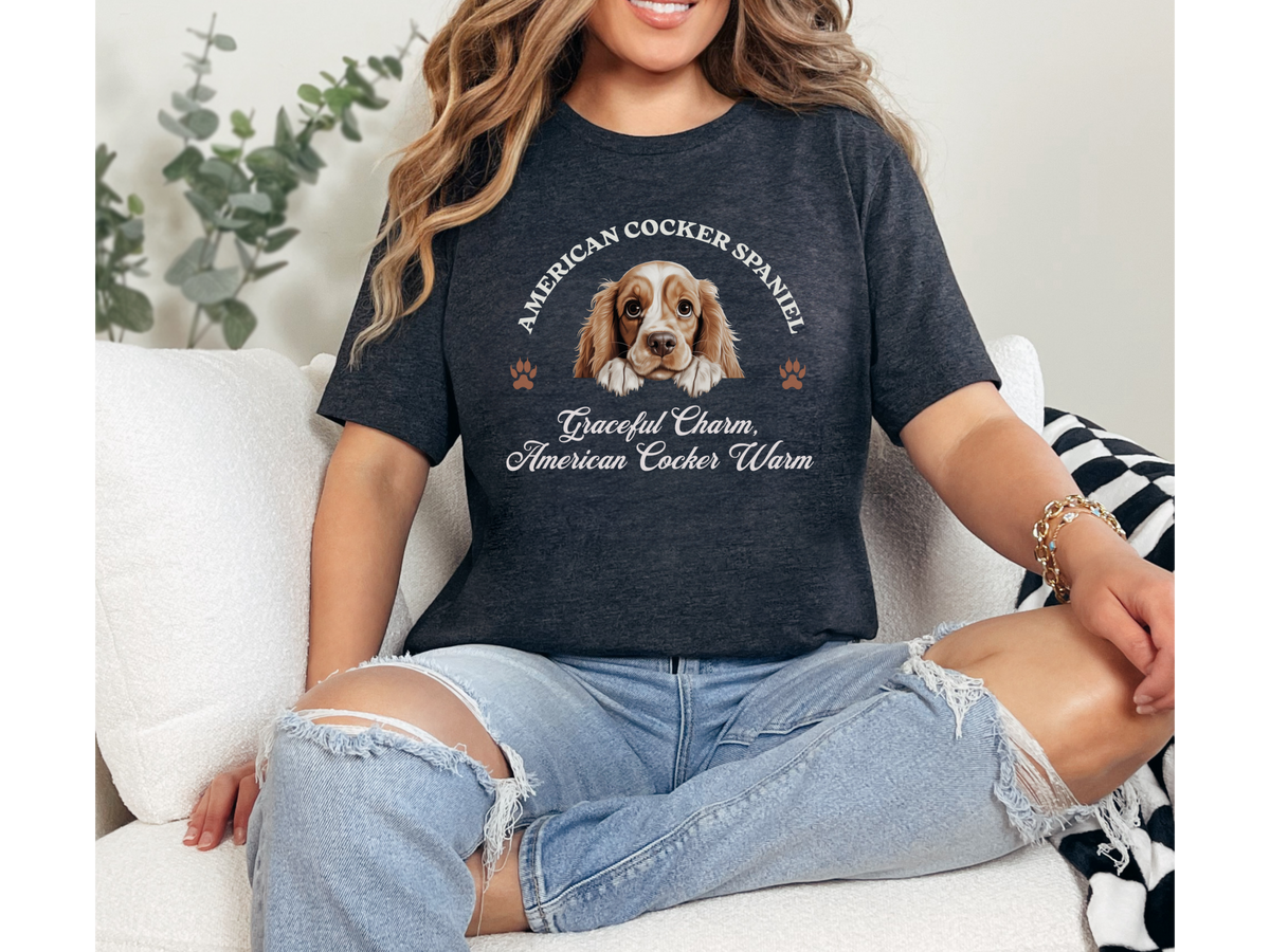American Cocker Spaniel Dog T-Shirt – Graceful Charm & Warmth | Unisex Cute Dog Breed Tee