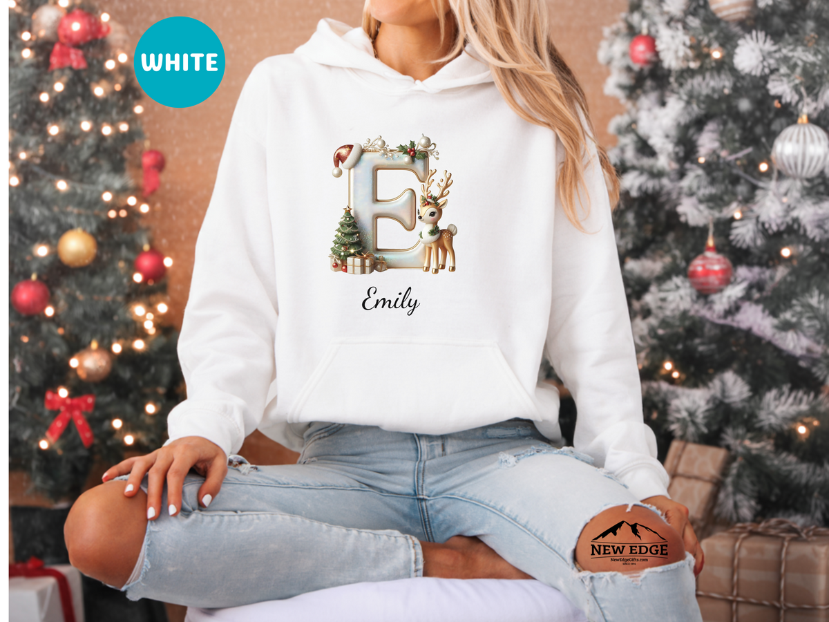 Personalized Family Christmas Alphabet Name Sweatshirt or Hoodie – Custom Holiday Apparel Gift for Adults & Kids