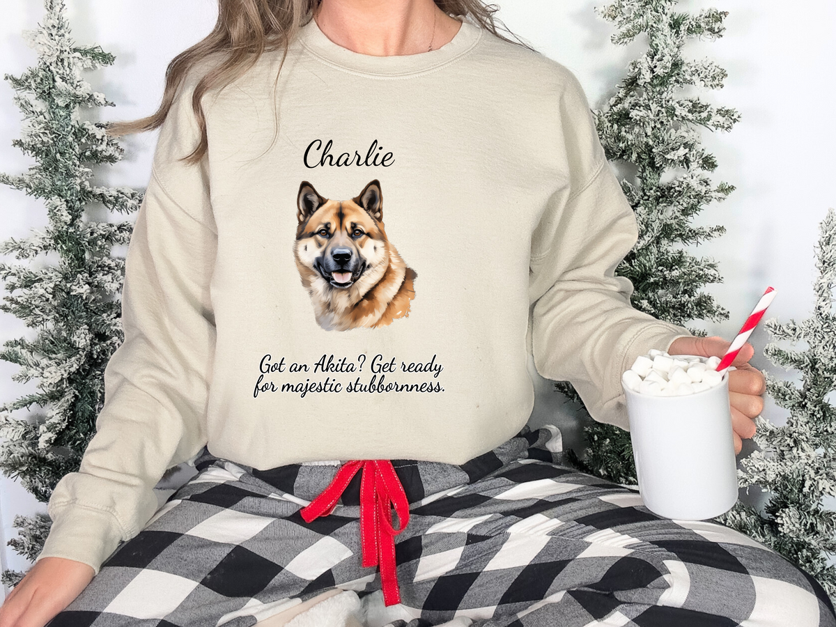 Custom Akita Dog Sweatshirt | “Home Feels Complete with a Akita” | Christmas Gift for Dog Dad | Pet Lover Apparel | Cozy Dog Lover Gift for Him