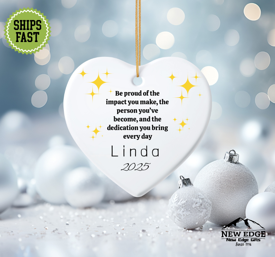 Personalized Coworker Gift Heart Ornament | “Best Team Ever” Appreciation Keepsake | Work Bestie & Friend Gift