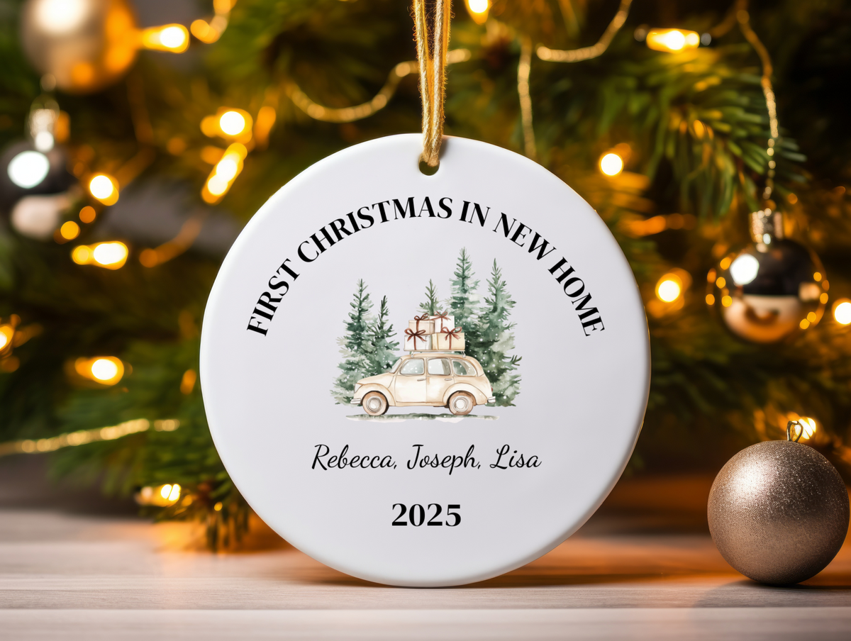 First Christmas in Our New Home Personalized Ornament  Custom Name Holiday Keepsake 2025