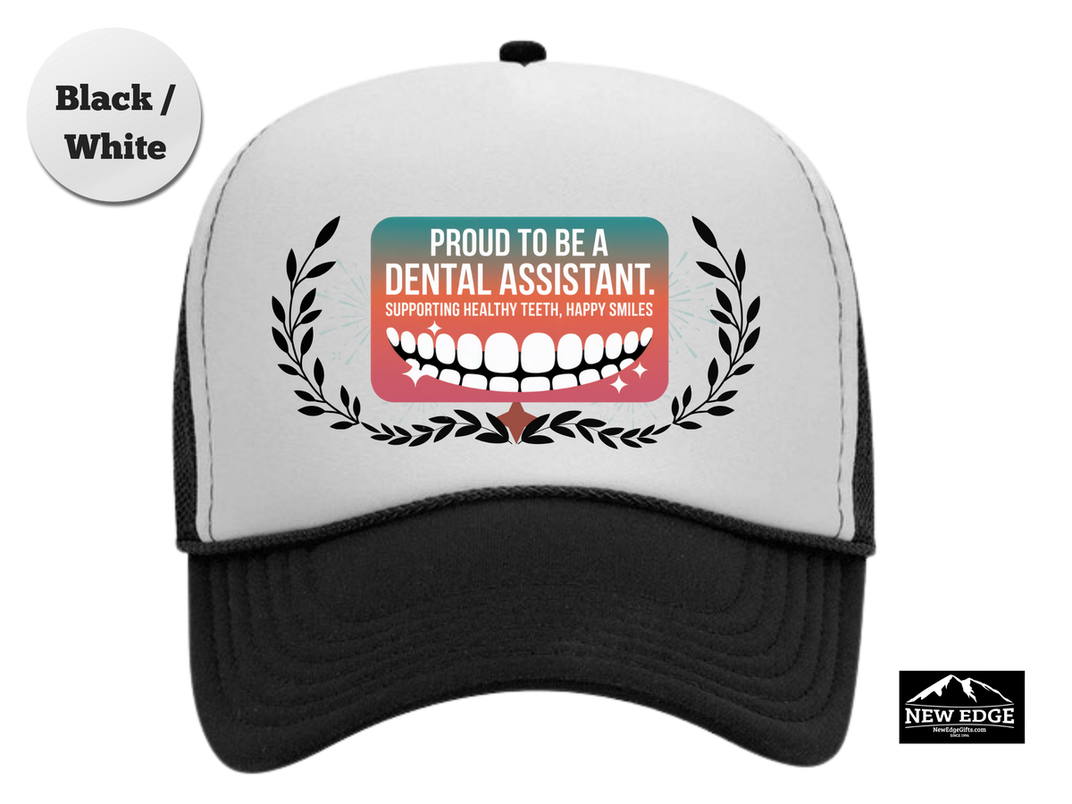 Dental Assistant Trucker Hat – Supporting Healthy Teeth, Happy Smiles – Fun Dentist Office Mesh Cap Gift