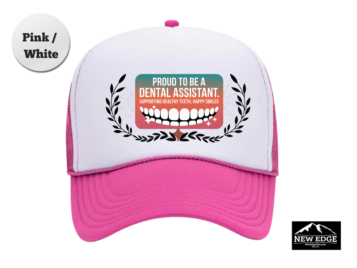 Dental Assistant Trucker Hat – Supporting Healthy Teeth, Happy Smiles – Fun Dentist Office Mesh Cap Gift