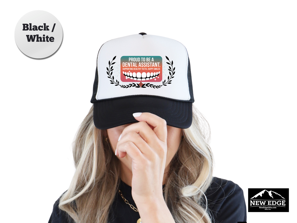 Dental Assistant Trucker Hat – Supporting Healthy Teeth, Happy Smiles – Fun Dentist Office Mesh Cap Gift
