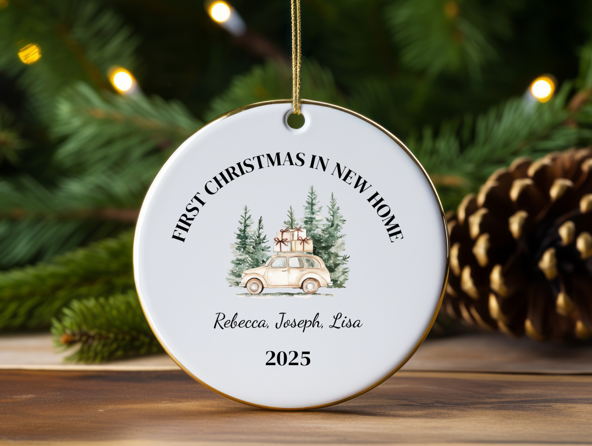First Christmas in Our New Home Personalized Ornament  Custom Name Holiday Keepsake 2025