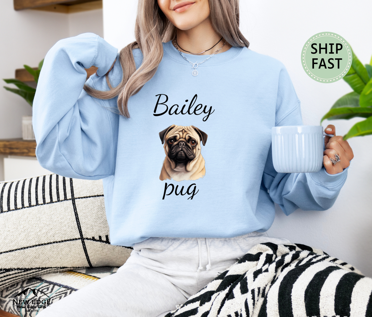 Personalized Pug Dog Unisex Sweatshirt – “Snore Now, Play Later” | Funny Dog Mom Gift | Custom Dog Breed Sweater