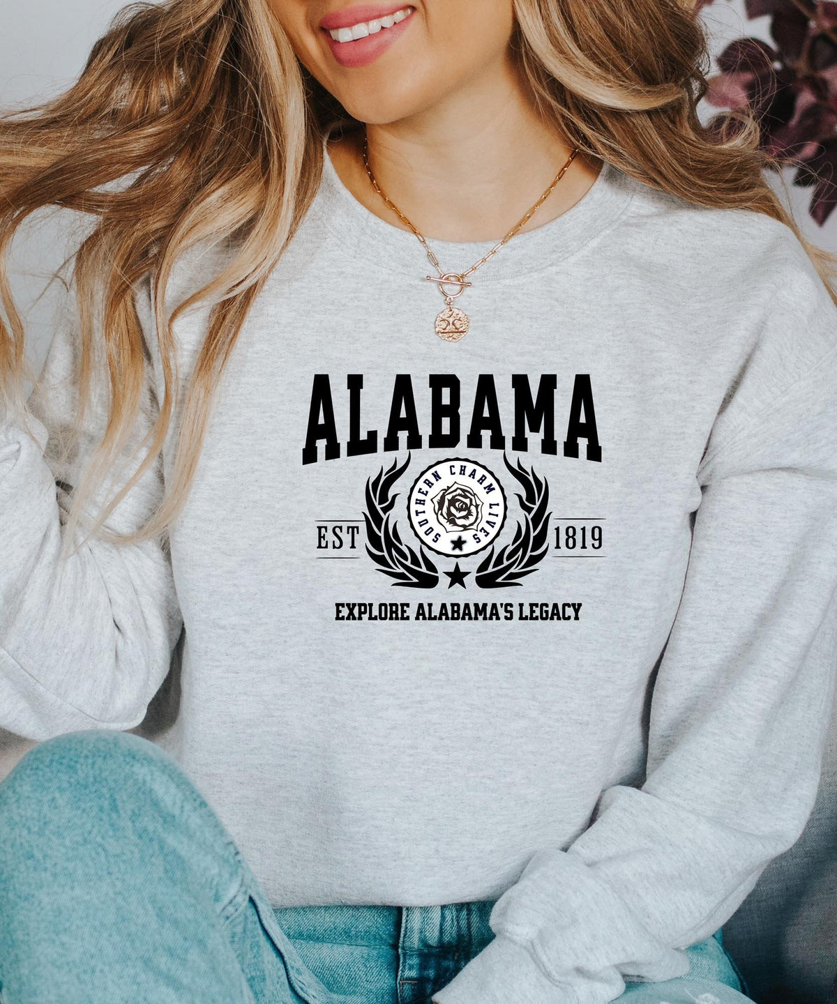 Alabama State Crewneck Sweatshirt - Explore Alabama's Legacy - Heritage Pride Apparel