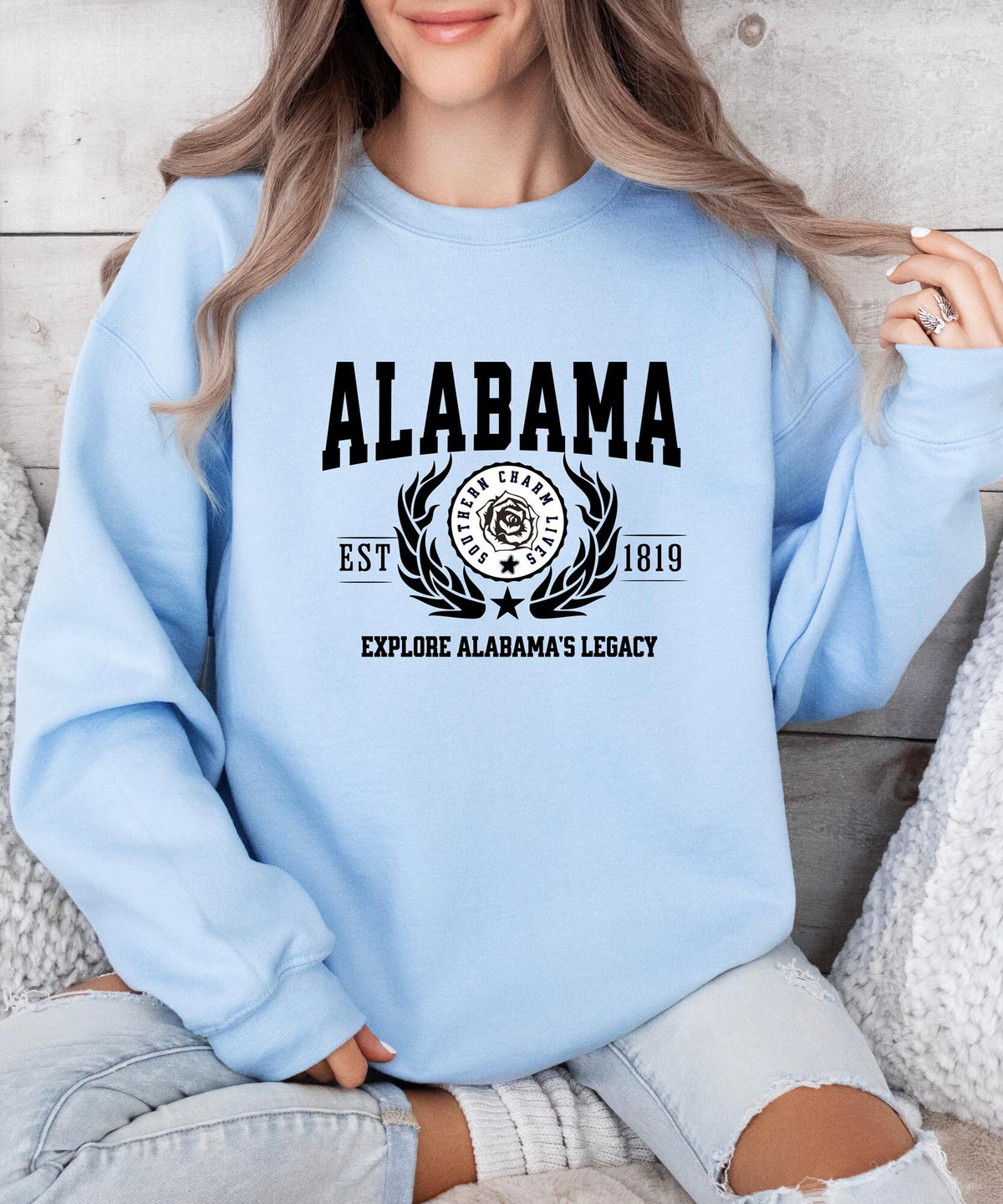 Alabama State Crewneck Sweatshirt - Explore Alabama's Legacy - Heritage Pride Apparel