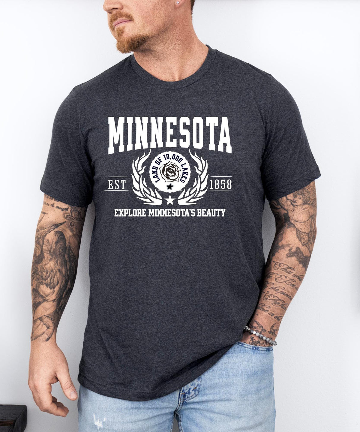 Minnesota State - "Explore Minnesota's Beauty" Slogan T-Shirt for Nature Enthusiasts & Proud Minnesotans
