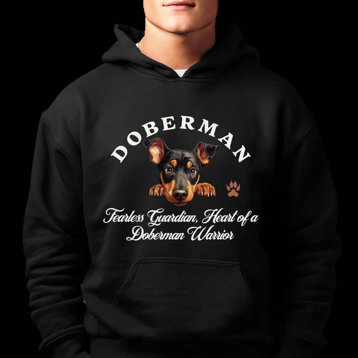 Doberman Hoodie - Fearless Guardian with the Heart of a Warrior, Stylish and Comfortable Unisex Fit for Dog Lovers
