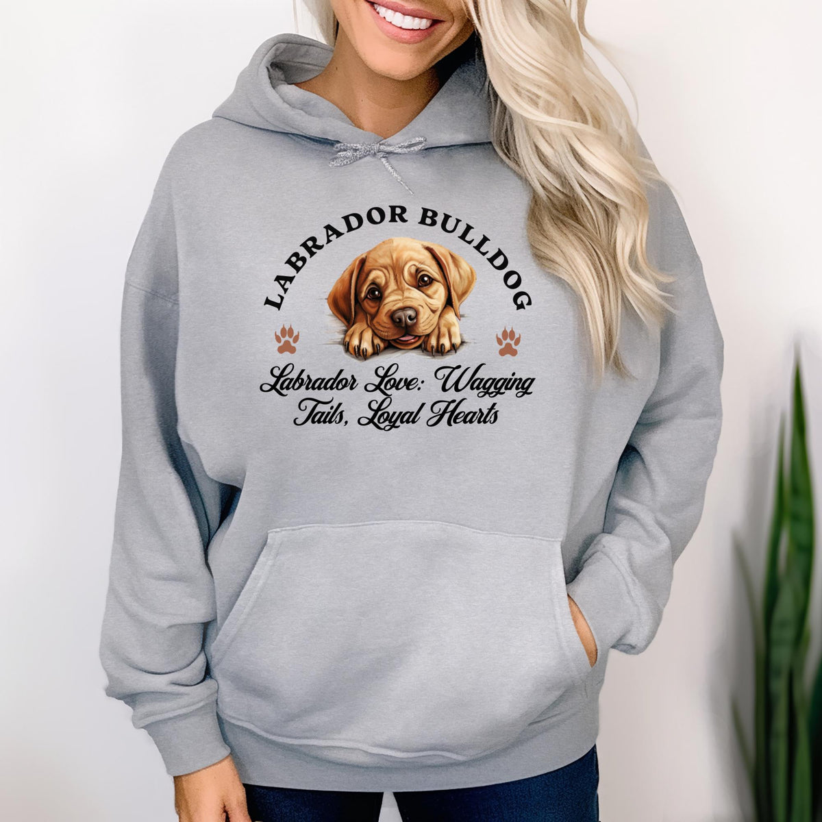 Labrador Bulldog Unisex Hoodie  Labrador Love, Wagging Tails, and Loyal Hearts in Cozy Style