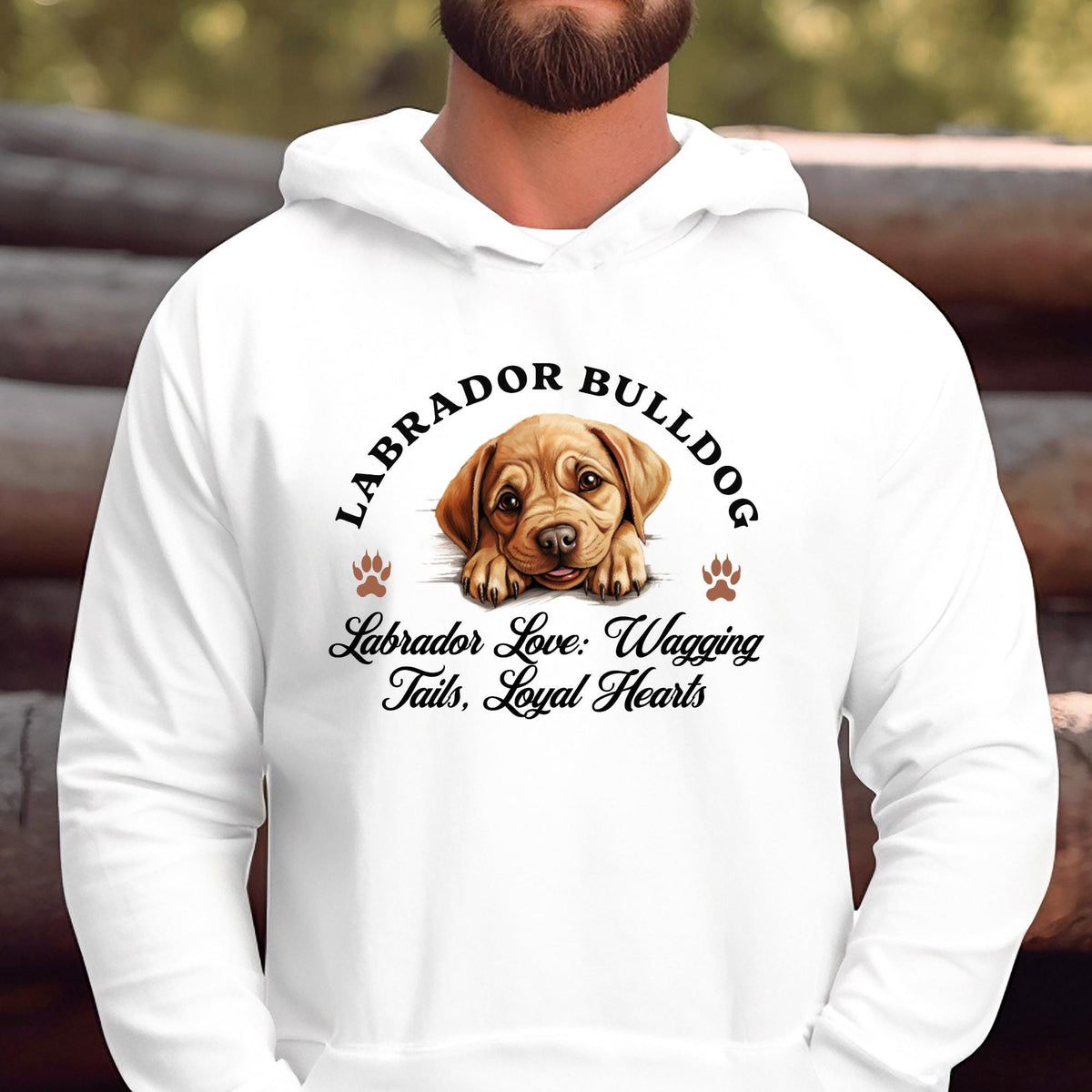 Labrador Bulldog Unisex Hoodie  Labrador Love, Wagging Tails, and Loyal Hearts in Cozy Style