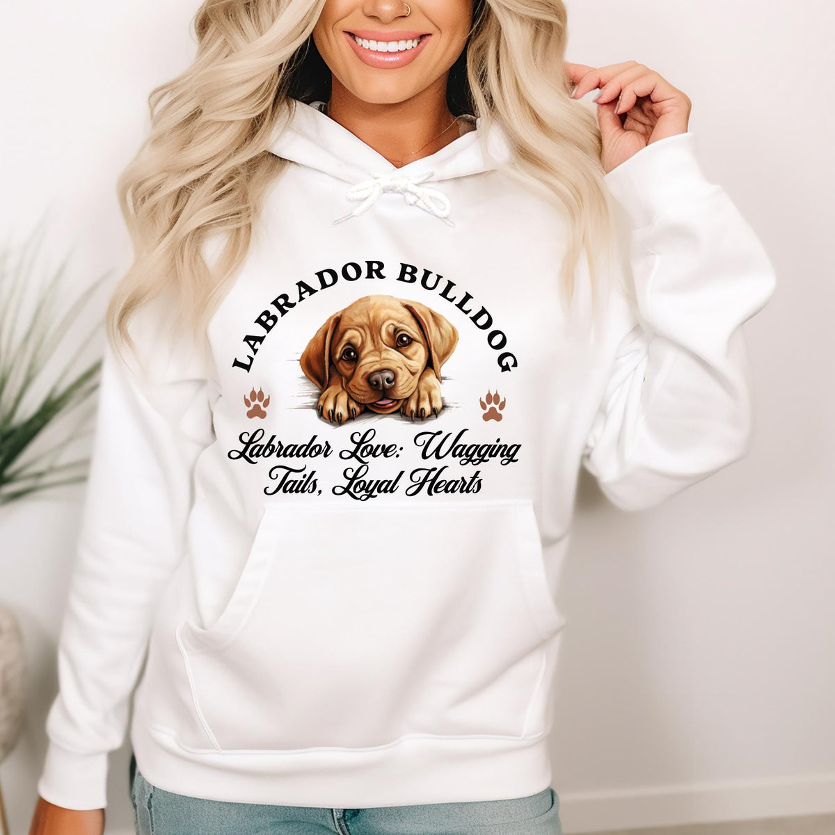 Labrador Bulldog Unisex Hoodie  Labrador Love, Wagging Tails, and Loyal Hearts in Cozy Style