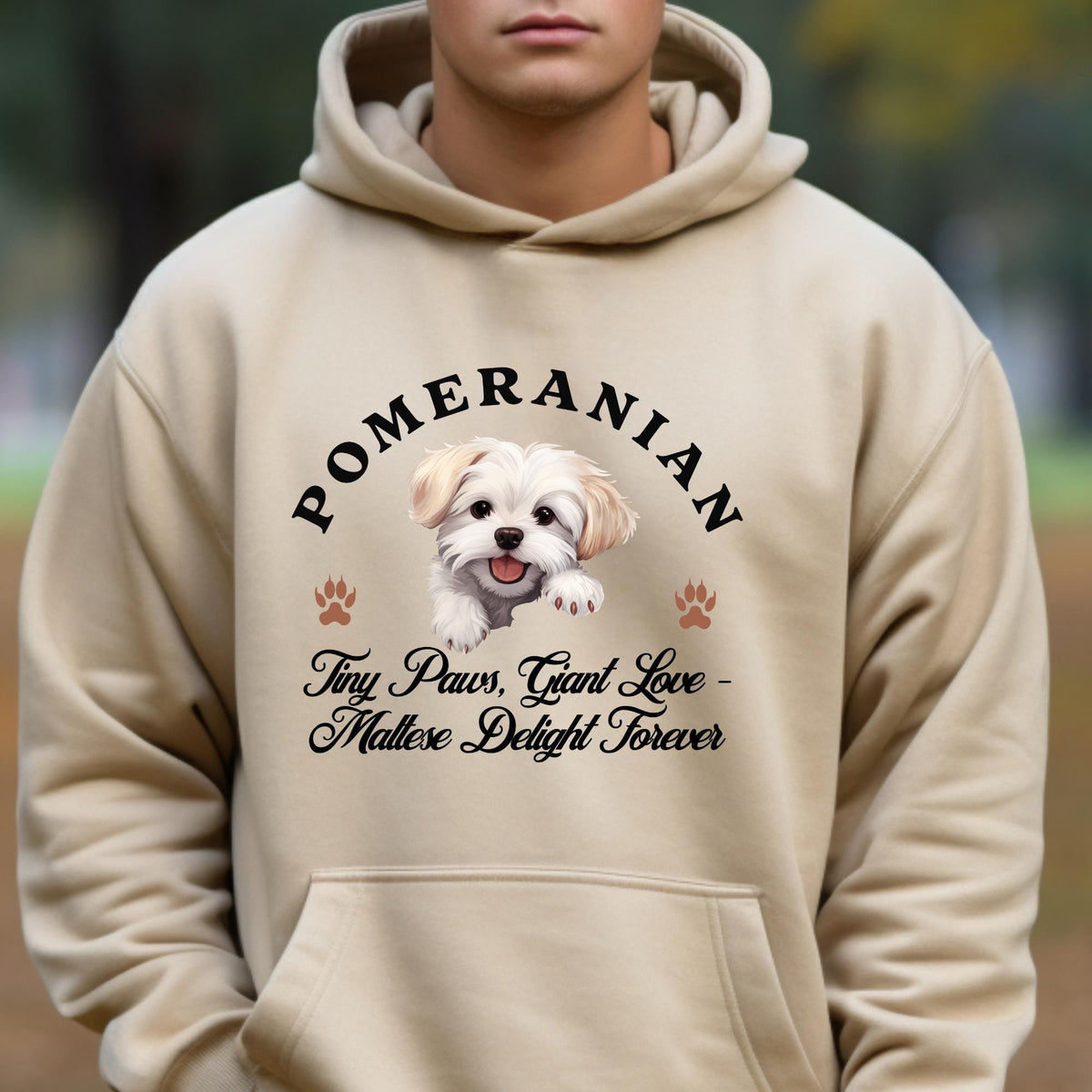 Maltese Unisex Hoodie  Tiny Paws, Giant Love, Maltese Delight Forever in Cozy Style