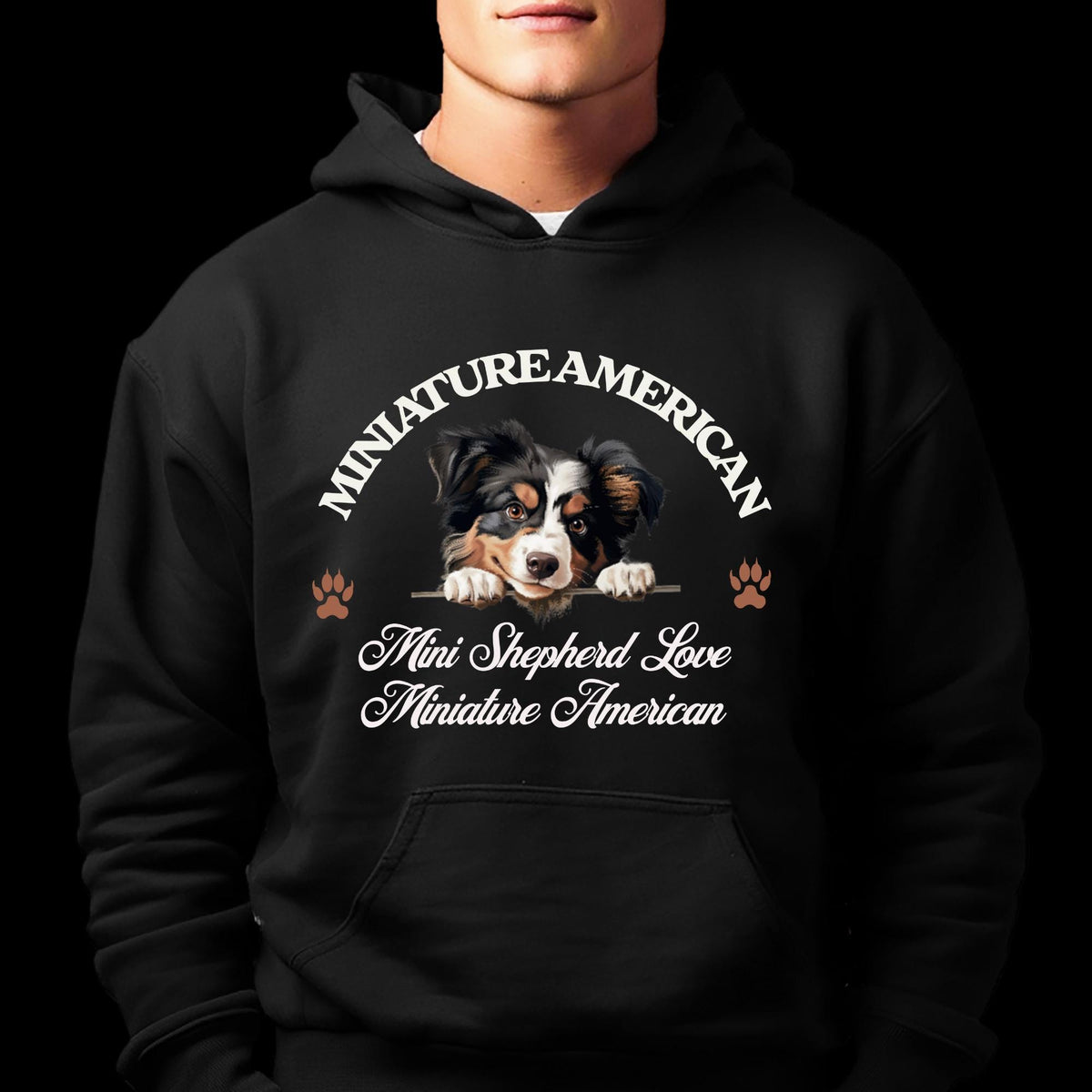 Miniature American Shepherd Unisex Hoodie  Mini Shepherd Love, Cozy Style for Miniature American Fans